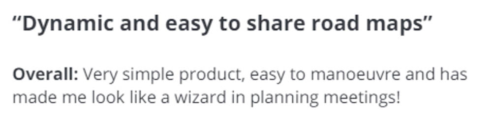 ProductPlan easy to share roadmap review
